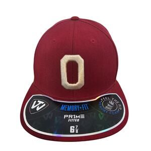 Oklahoma University Fitted Hat Cap Red Sz  6 7/8 OU Sooners NCAA SEC Preppy TOW